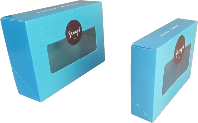 A kraft corrugated shelf-ready tray with a die-cut window